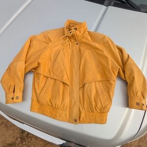 VTG Wilson's Leather Jacket Rare Buttery Yellow Size Small No Liner
